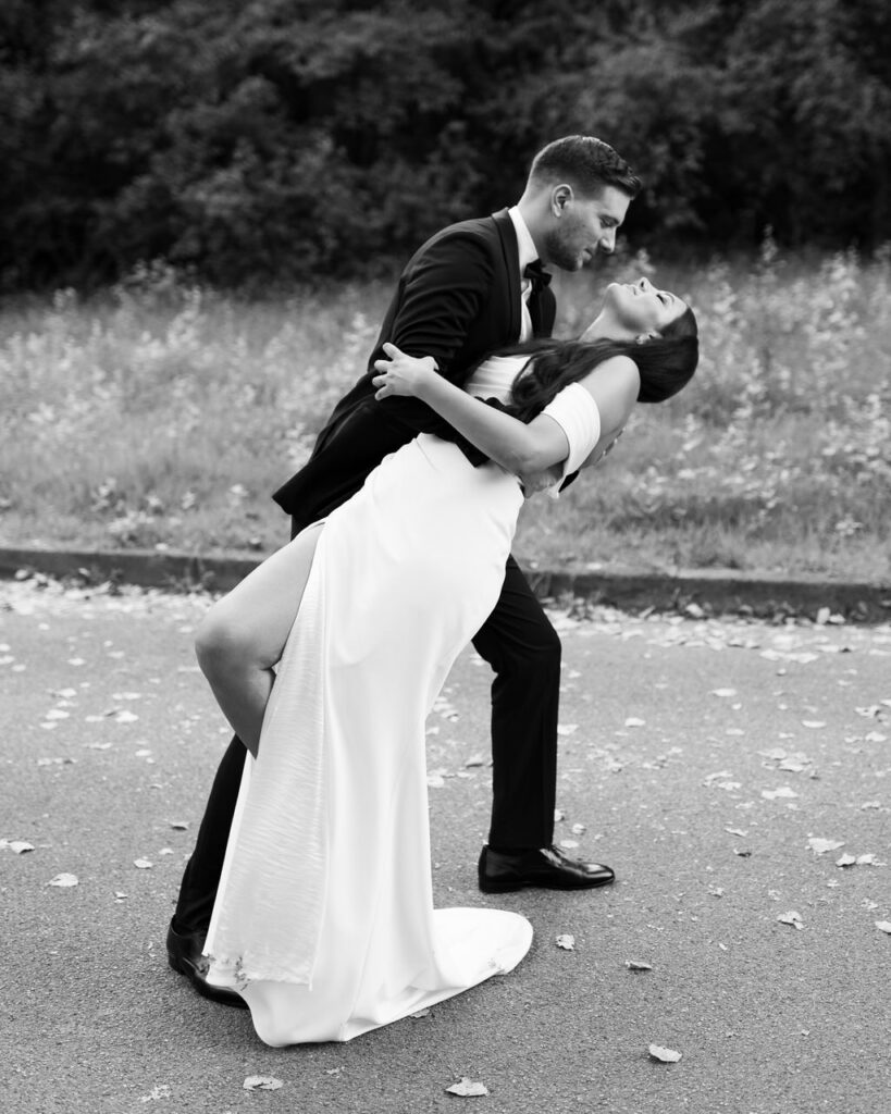 Bride and groom practicing their first dance. Zagreb Croatia