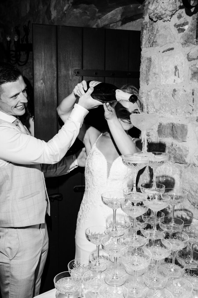 champagne tower in Hvar